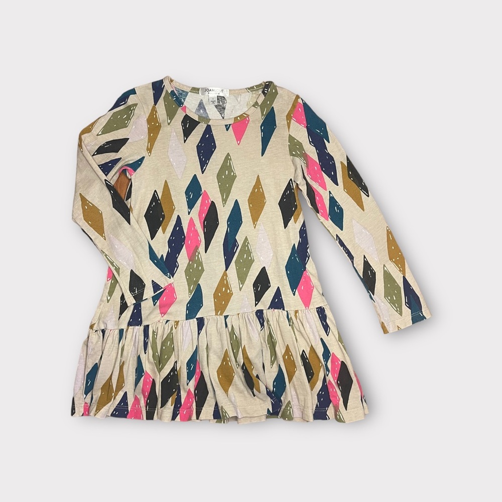 Joah Love Geo Shape Colorful Beige Dress